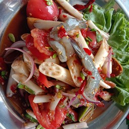 ตำไหลบัวกุ้งสด