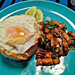 กะเพราหมู3ชั้น New!!!ราดข้าว