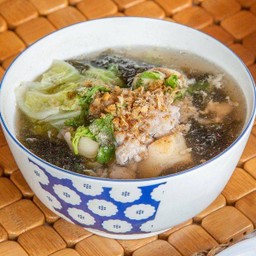 แกงจืดวุ้นเส้นเต้าหู้หมูสับ ((วุ้นเส้น))