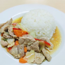 ข้าว+ผัดพริกหยวก