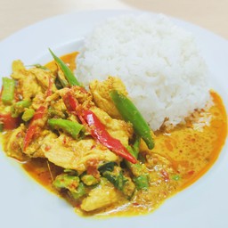 ข้าว+ผัดพริกแกง