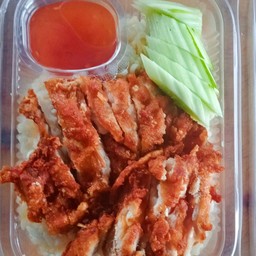 ข้าวไก่ทอดพริกโดด