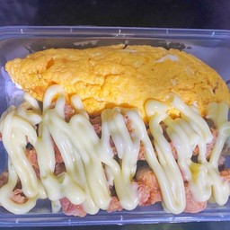 ข้าวไข่ม้วนไก่ป๊อปซอสมาโย