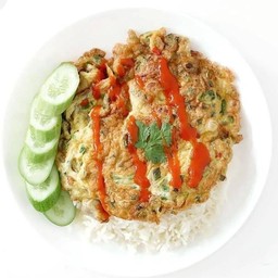ข้าวไข่เจียวผักรวม