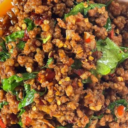 กะเพราหมูสับ ยี่หร่า(กับข้าว)