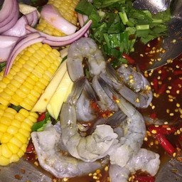 ยำนัวข้าวโพด+กุ้งสุก