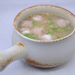 Squid n Mince Pork Rice Soup