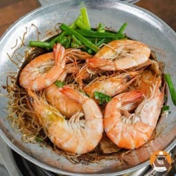 กุ้งอบวุ้นเส้น/เบค่อน/หมูกรอบ