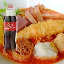 🔥โคล่า+เย็นตาโฟต้มยำกุ้งกรอบ