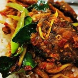 ผัดฉ่าปลาดุกกรอบ (ราดข้าว)