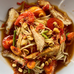 ตำปูปลาร้า+คอหมูย่าง