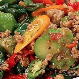 ผัดมะเขือยาวหมูสับ (กับข้าว)