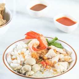 ข้าวต้มปลากระพงรวมมิตร+หอย