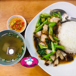 เซ็ต3 ข้าวคะน้าหมูกรอบ+เกาเหลาหมู+ข้าวผัดหมู