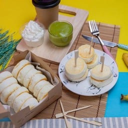 แพนเค้กมินิ ออริจินัล+สังขยาใบเตย