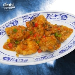 เนื้อปลาเก๋าซอสเซี่ยงไฮ้