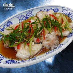 เนื้อปลาเก๋านึ่งซีอิ้ว