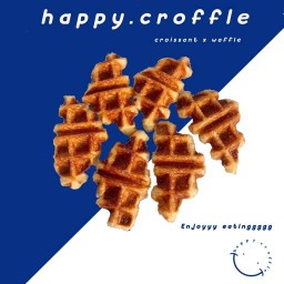 Happy.croffle ครอฟเฟิล ขนมทานเล่น เครื่องดื่ม