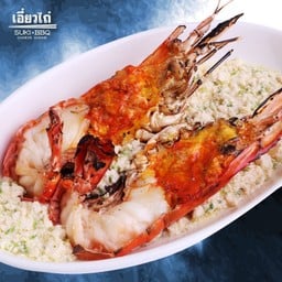 กุ้งแม่น้ำนึ่งนมสด