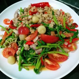 ยำกะเฉดหมูสับ