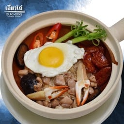 ข้าวหน้าไก่น้ำแดงเนื้อปู