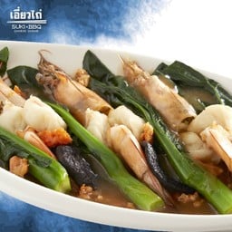 กุ้งเจี๋ยนคะน้าฮ่องกง