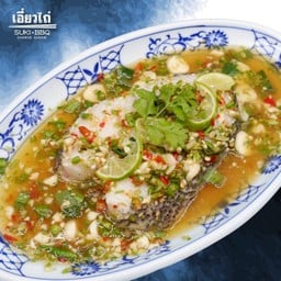 ปลาหิมะนึ่งพริกมะนาว