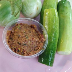 ชุดปลาร้าสับ(พร้อมผักตามฤดูกาล)