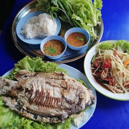 ชุดเมี่ยงปลานิลเผา+ตำปูปลาร้า