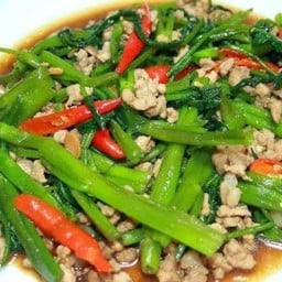 ผัดผักบุ้งน้ำมันหอย