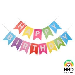 ธงกระดาษ Happy birthday สีรุ้ง
