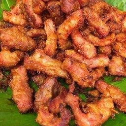 หมูสันคอทอดลองดูง (กับข้าว)