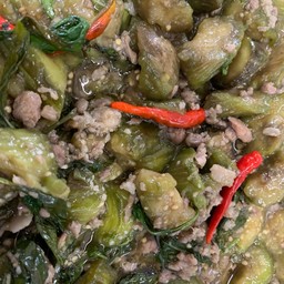 ผัดมะเขือยาวหมูสับ
