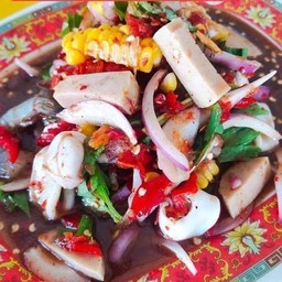 ยำทะเลกุ้งสดปลาร้า