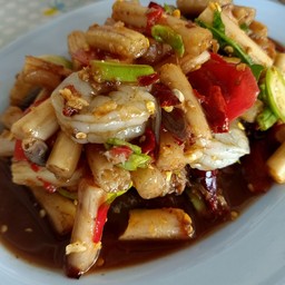 ตำไหลบัวกุ้งสด
