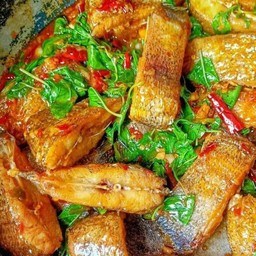 กระเพราปลาสลิดราดข้าว