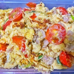 ข้าวมะเขือเทศผัดไข่นุ่มหมูสับ