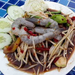 ตำปลาร้ากุ้งสด