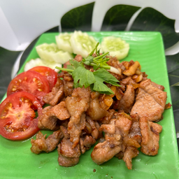 หมูทอดกระเทียม (กับข้าว)