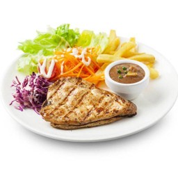 สเต็กอกไก่พริกไทยดำ