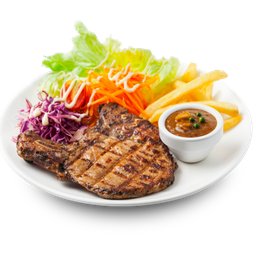 สเต็กพอร์คชอร์พพริกไทยดำ