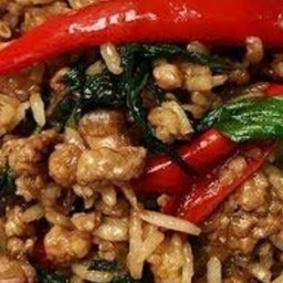 กะเพราข้าวคลุกหมู