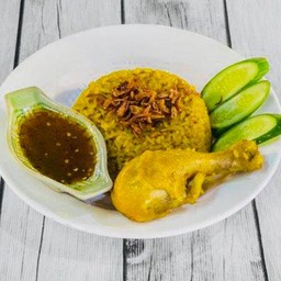 ข้าวหมกไก่ต้ม(น่องไก่ต้ม)
