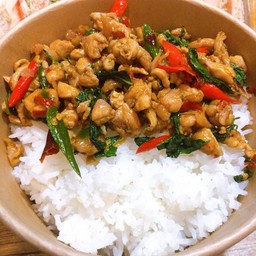 กะเพราไก่ราดข้าว