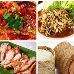 ตำเหลาแซลม่อนซุปหน่อคอหมูย่างเหนียว2โค้กใหญ่