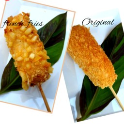 คอร์นด็อกชีสล้วน คละหน้าได้2ชิ้น รับฟรีเฟรนช์ฟรายส์1ชุด
