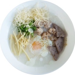 โจ๊กหมู  + ไข่ + ตับ +ผัก