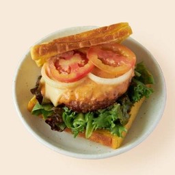 (Vegan) แซนวิชขนมปังฟักทอง วีแกนเบอร์เกอร์ Vegan Burger Sandwich
