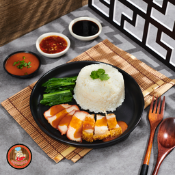 ข้าวหมูกรอบ-หมูแดง