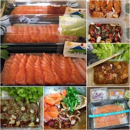 แซลม่อนดอง กุ้งดอง อร่อยจัง